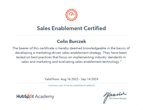 hubspot academy sales enablement.